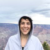 Dr. Evelyn Gould standing in front of the Grand Canyon