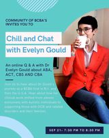 Event flyer for Chill and Chat with Evelyn Gould